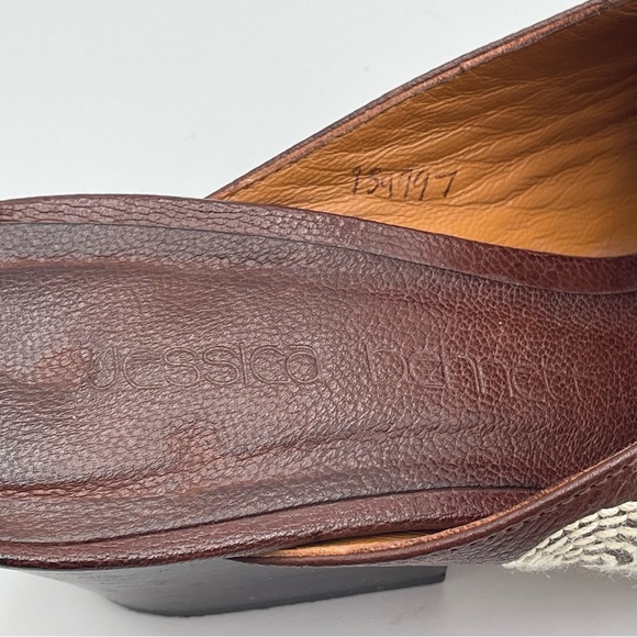 Jessica Bennett leather Clog Mule 7.5 Embroidered Brown Bootie Festival Cosplay - Picture 5 of 16